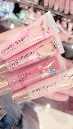 Pink Lipglosses, Cute Lipgloss, Soft Girl Makeup, Strawberry Fizz, Lipgloss Makeup, Cute Nail Polish, Soft Pink Theme, Nice Lips