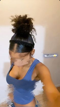 Bun With Butterfly Braid, Slick Hairstyles With Braid, Slick Back Bun Natural Hair 4b, Braids At The Top Of Head, Side Part Slick Back Tutorial, Side Part Slick Back With Braid, Slick Ponytail Hairstyles Natural Hair, Natural Hairstyles For Short Curly Hair, 4c Slick Hairstyles