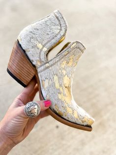 Ariat Dixon Haircalf Metallic White Boot – Gypsy Pearl Tx Western Wedding Shoes Heels & Wedges, Western Wedding Shoes, Boho Wedding Shoes, Fun Patterns, White Boots, Winter Shoes