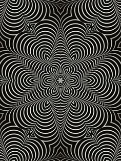 an abstract black and white background with swirly circles in the center, as if it is