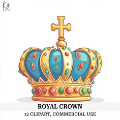 the royal crown has been drawn with colored pencils