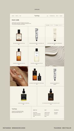 the website is designed to look like it has many different products on display, including hand cream