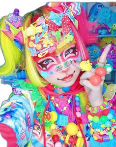 Dark Decora Kei, Cosplay Face Paint, Decora Makeup, Indiecore Aesthetic, Decora Fashion Outfits, Harajuku Decora Kei, Decora Kei Fashion, Decora Girl, Decora Outfits