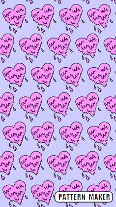 pink hearts with the words pattern maker on them