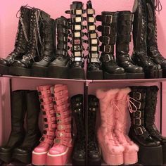 Alt Shoes, Demonia Boots, Pink Goth, Goth Shoes, Alt Clothes, Goth Boots, Gothic Boots, Demonia Shoes, Pastel Goth Fashion