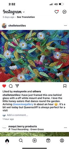 the instagram page on instagram com shows an image of colorful flowers and leaves