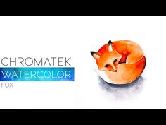 a watercolor fox sitting on top of a white plate with the words chromatek