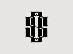 the letter s is made up of black lines and letters that appear to be intertwined