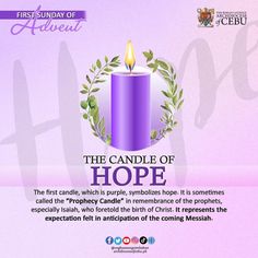 a candle with the words, the candle of hope