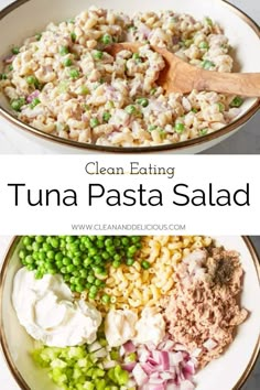 tuna pasta salad with peas and cream cheese