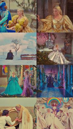 the collage shows many different scenes from disney's beauty and the beast