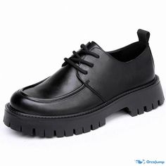 Orcajump - Leather Casual Shoes with Rounded Toe and Thick-soled Elevator Design Cow Hide Shoes, Elevator Design, Shoe Sole, Beach Activities, Knee High Socks, Toe Designs, High Socks, Head Wraps, Dance Wear