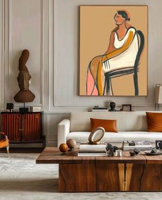 a living room filled with furniture and art