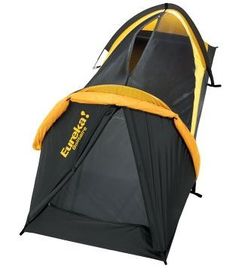 a black and yellow tent on a white background