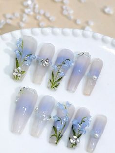 Color:Multicolor \nType:3D Decoration \nMaterial:ABS \n Lily Of The Valley Nails, Lily Nail Art, Nail Flowers, Lily Nails, Resin Nail Art, Flowers Lily, Charm Nail, Lily Of The Valley Flowers, 3d Decor