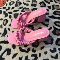 Never Used Baby Pink From Public Desire. Uk 7. Im A True Us 9 In Female. Feel Free To Ask Questions Cute Pink High Heel Sandals, Cute Pink Heels For Summer, Big Shoes, Pink Mules, Public Desire Shoes, Shoes Too Big, Public Desire, Pink Vibes, Shoes Baby