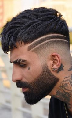 Hard Part Haircut, Eyebrow Slits, Trendy Mens Haircuts, Shaved Hair Designs, Men Hair Color, Haircut Designs