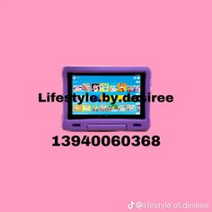 an image of a child's tablet with the words life style by design on it