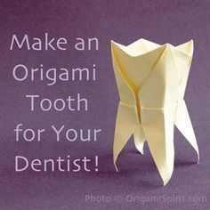 Origami Tooth, Dental Assistant Study, Dental World, Dental Jokes, Origami Techniques, Dental Hygiene School, Dental Fun, Dental Facts, Dental Life