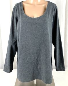 Womens Plus Size Casual Pullover Top Style & Co 3X Gray LS Scoop Neck Gray Top, Plus Size Womens, Plus Size Womens Clothing, Casual Pullover, Plus Size Casual, Nice Tops, Round Neckline