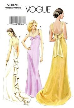 a women's evening gown pattern from the 1960s