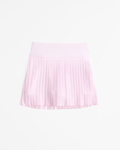 girls ypb pleated skort | girls | Abercrombie.com Abercrombie Kids, Powder Pink, Synthetic Fabric, Size 13, Moisture Wicking, Built In, High Rise, Pink, Fabric