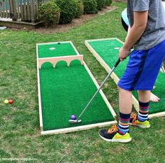 Backyard Games Kids, Mini Putt, Outdoor Games For Kids, Backyard Playground, Backyard For Kids