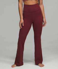 A Coveted Classic. These Super-High-Rise Flared Pants Give You Buttery Softness And Weightless Coverage For Your Practice And Beyond. Designed For On The Move. 32.5" Inseam, Intended To Sit Just Off The Ground For 55"-58":flares Out From The Knee To Hem:hugs Your Body From Waist To Knee. Back Drop-In Waistband Pocket Holds A Card, Key, Or Cell Phone. This Collections Great For Low-Impact Workouts Like Yoga Or Whenever You Want To Feel Really, Really Comfortable. | Groove Super-High-Rise Nulu Fla Lululemon Groove Pant, Low Impact Workout, Flared Pants, Tight Leggings, Flare Pants, The Knee, Women's Leggings, Lululemon Athletica, Full Length