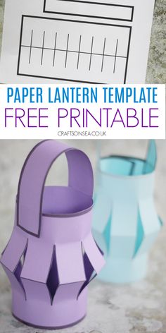 paper lantern template with the text free printable on it and an image of a paper lantern