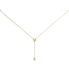 Cubic Zirconia 14k Gold Plated Flower Charm Lariat Necklace by World Market Classic Drop Necklace With Adjustable Chain As Gift, Classic Drop Necklace With Adjustable Chain For Gifts, Gift Lariat Necklace With Teardrop Pendant And Adjustable Chain, Dainty Yellow Gold Necklace With Adjustable Length, Teardrop Pendant Lariat Necklace With Adjustable Chain As Gift, Classic Lariat Necklace Gift, Classic Lariat Necklace For Gifts, Delicate Charm Necklaces With Adjustable Chain For Formal Occasions, Delicate Charm Necklaces With Adjustable Chain For Formal Events