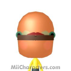 a cartoon character with a hamburger on his head