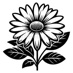 Daisy Flower Svg, Black And White Clipart, Flower Stencils, Image Of Fish, Book Clip Art, Draw Flowers, Making Stickers, Butterfly Printable, Personalized Cards