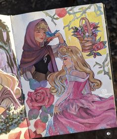 two children's books with pictures of princesses on them