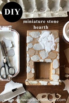 the diy miniature stone hearth is ready to be made into a home decor project