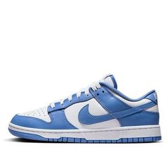 Nike Dunk Low 'Polar Blue' DV0833-400 Polar Blue Dunks, Classic Blue Sports Sneakers, Dark Blue Dunks, Low Top Nikes, Blue Nikes, Nike Shoes Blue, Bday Wishlist, Pretty Sneakers, Nike Shoes Girls