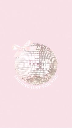 a disco ball with a pink bow on the top and saying spring just for you