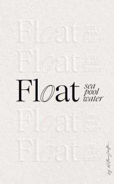 the word float is written in black and white