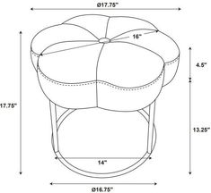 the measurements for a round ottoman