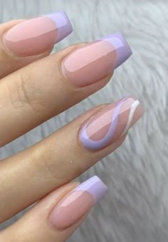 Ongles Gel Violet, Violet Nails, Unghie Sfumate, Lilac Nails, Purple Acrylic Nails, Lavender Nails, Simple Gel Nails, Purple Nail, Coffin Shape Nails