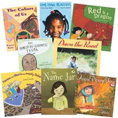 several children's books are shown in this image with the title down the road