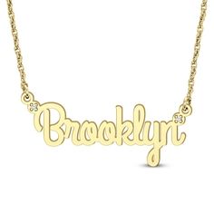 Create a cherished keepsake with this personalized diamond accent script name necklace. Select your choice of metal Showcases the name of your choosing - 8 characters max - sculpted in an artful script font across the center Two diamond accents flank the design with a hint of sparkle 16.0 to 18.0-inch adjustable rope chain necklace with spring-ring clasp Rope Chain Necklace, Script Font, Rope Chain, Name Necklace, Spring Rings, Personalized Jewelry, Chain Necklace, Sparkle, Chain