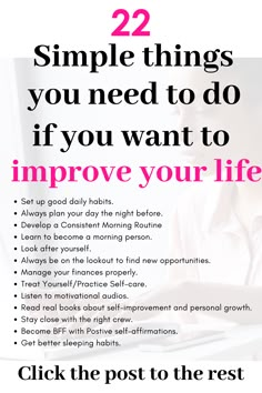 If you’re a woman and want to improve your life or wondering how to have a better life, here are self-improvement Tips, activities, ideas, quotes, & habits Inspiration best steps to  Improving yourself personal growth habits / personal development/ goal setting #selfcare #grow #happy #goals #love #betterme #selflove #beautytips. Steps To A Better You, How To Grow In Life, How To Grow Up Life Tips, How To Live A Good Life, Steps To Getting Your Life Together, How To Have A Better Life, How To Make Life Better, How To Grow As A Person, How To Better Yourself Motivation