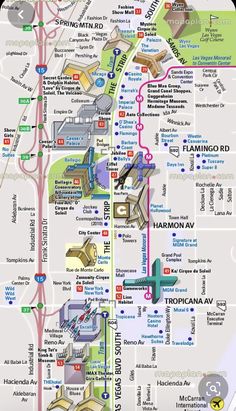 a map showing the location of various attractions