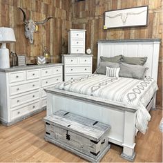 Suburban Farmhouse Bed Set Bedroom Furniture On A Budget, Boho Farmhouse Bedroom Furniture, White Wash Bedroom Furniture, White Washed Bedroom Furniture, Gray Bedroom Set, Whitewash Furniture, Bed Room Set, Farmhouse Bedroom Set