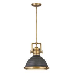 an antique brass finish pendant light fixture