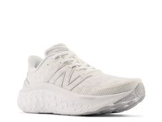 Whether you're out for a casual walk or pushing your limits in race training, the Fresh Foam X Kaiha running shoe from New Balance lets you step into absolute comfort. Engineered mesh upper makes this lace-up sneaker breathable, while the Fresh Foam X midsole cushions your feet to minimize fatigue. A durable rubber sole completes the design. White Breathable Running Shoes For Workout, Sporty White Wear-resistant Running Shoes, Gym Shoes Aesthetic, White Breathable New Balance Running Shoes, Ootd Sport, Functional Non-slip White Running Shoes, White Gym Shoes, New Balance Non-slip Walking Shoes For Light Sports, Foams Shoes