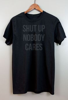 Black on black Short-Sleeve T Shirt | Gothic Nu goth All Black Everything Emo clothing Soft grunge Murdered out | Shut up Nobody Cares Loner Outfit, False Awakening, Emo Cloth, Edgy Black Outfits, Soft Grunge Outfits, Murdered Out, Emo Clothes, Emo Clothing, Things I Need To Buy