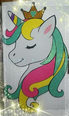 an image of a unicorn with a crown on it's head