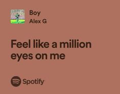 an advertisement for boy alex g's album, feel like a million eyes on me