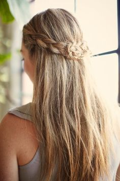 braid half up Cute Messy Hairstyles, Messy Braid, Braided Hair Tutorial, Half Updo, Long Blonde, Dirty Blonde, Half Up Half Down Hair, Long Blonde Hair, Hair Envy